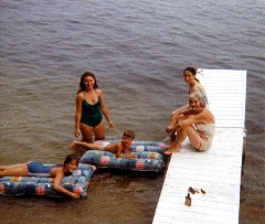 Katherine (Kat) McDougal Wheeler McCandless; Andy MdDougal; Ann Bennett; Ruth Bennett McDougal Dorrough; Alice Haydock Bennett; camp Family